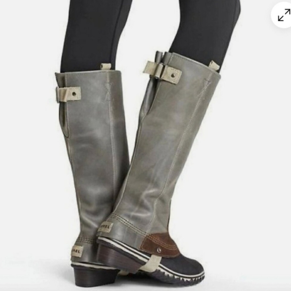 Stylish Gray and Brown Women's Boots-Snug Fit-may fit Size 8 better. - Picture 2 of 11